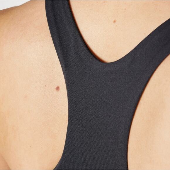 Girlfriend Collective FLOAT V-Neck Racerback Sports Bra Midnight Black Large NWT - Picture 6 of 13